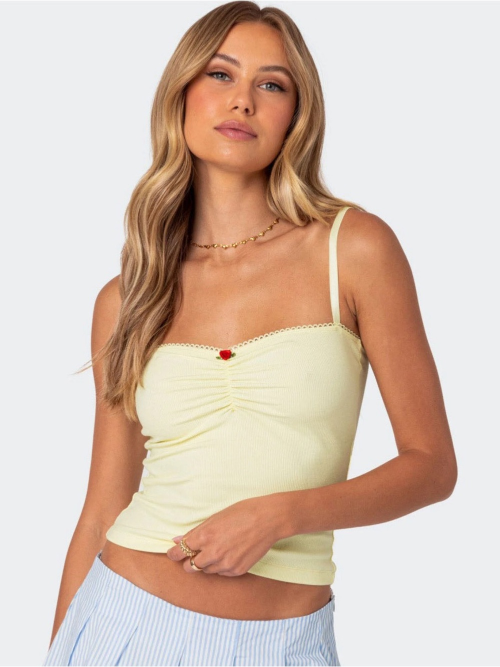 NWT EDIKTED Karlee Ribbed Tank Top
